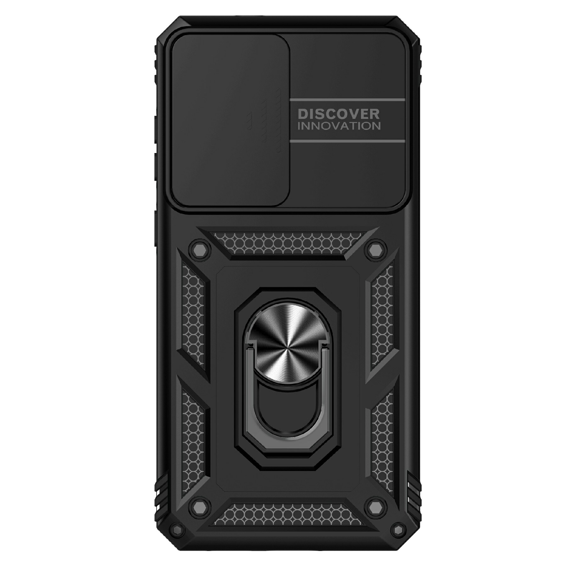 Samsung Galaxy S25 FE Cover med kamerabeskyttelse & fingerring, Sort