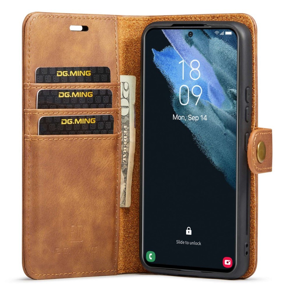 Samsung Galaxy S23 Pungetui med aftageligt cover, Cognac