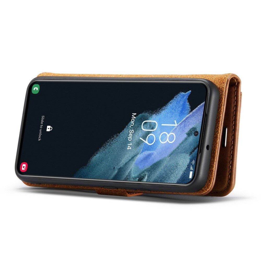 Samsung Galaxy S23 Pungetui med aftageligt cover, Cognac