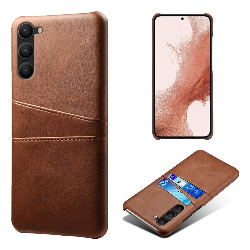 Samsung Galaxy S23 Smart cover med 2 kortholdere, Brun
