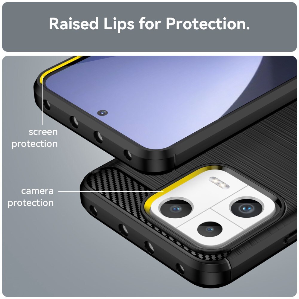 Xiaomi 13 TPU-cover Brushed, Sort
