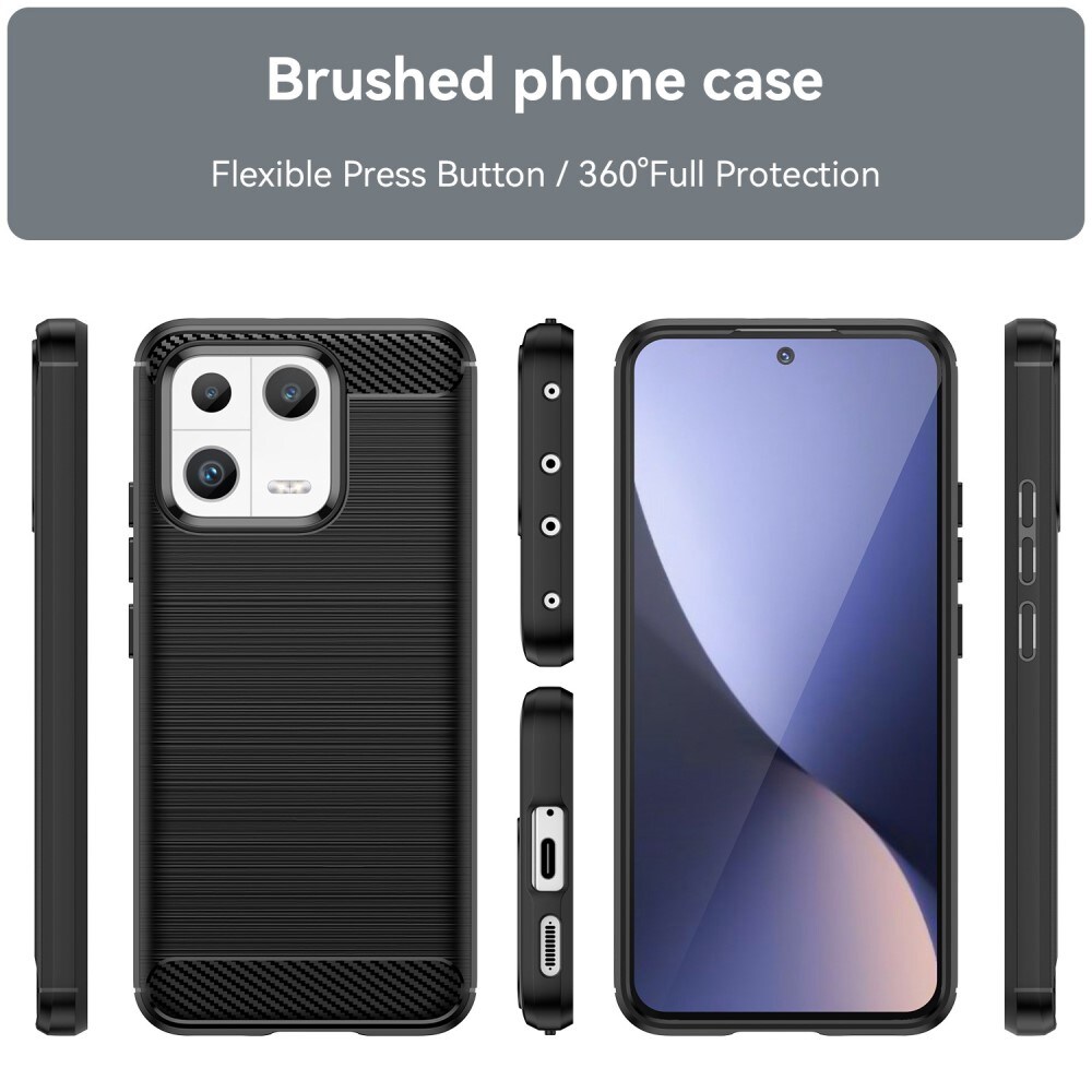 Xiaomi 13 TPU-cover Brushed, Sort