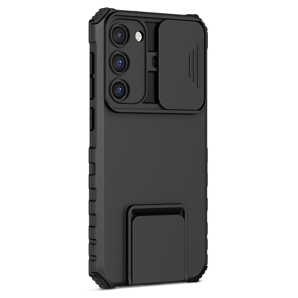 Samsung Galaxy S23 Cover med Kickstand & Kamerabeskyttelse, Sort