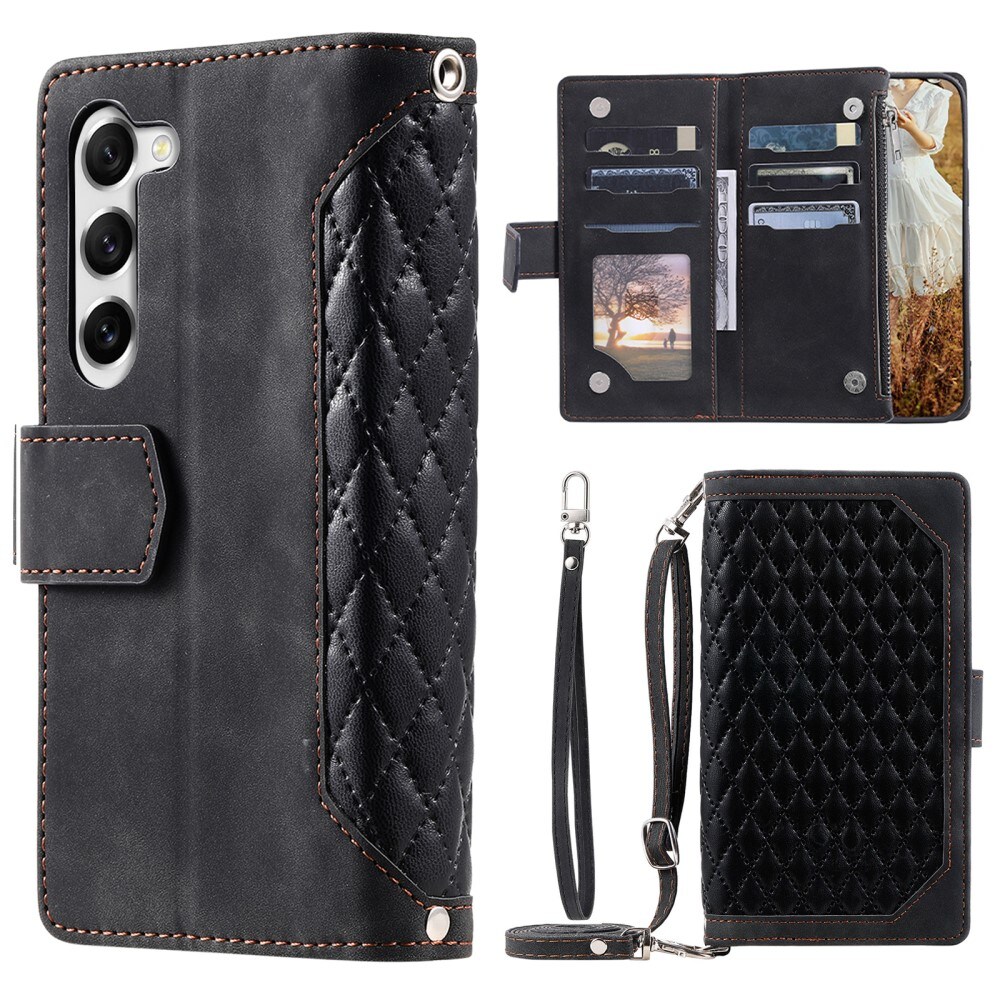 Samsung Galaxy S23 Quiltet pungtaske, Sort