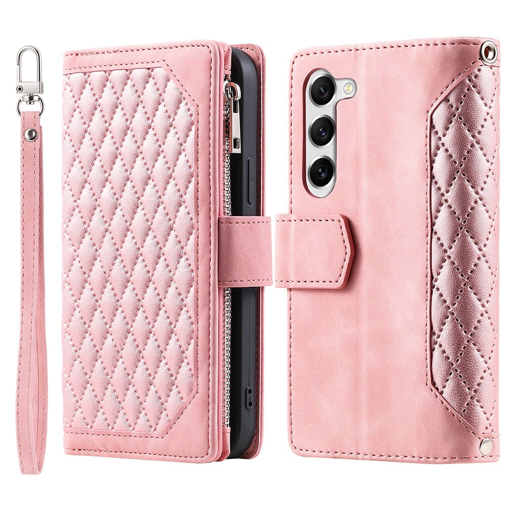 Samsung Galaxy S23 Plus Quiltet pungtaske, Lyserød