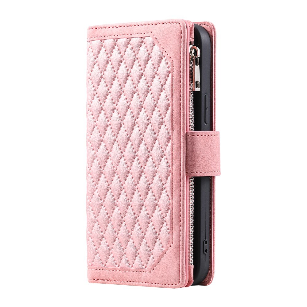 Samsung Galaxy S23 Plus Quiltet pungtaske, Lyserød