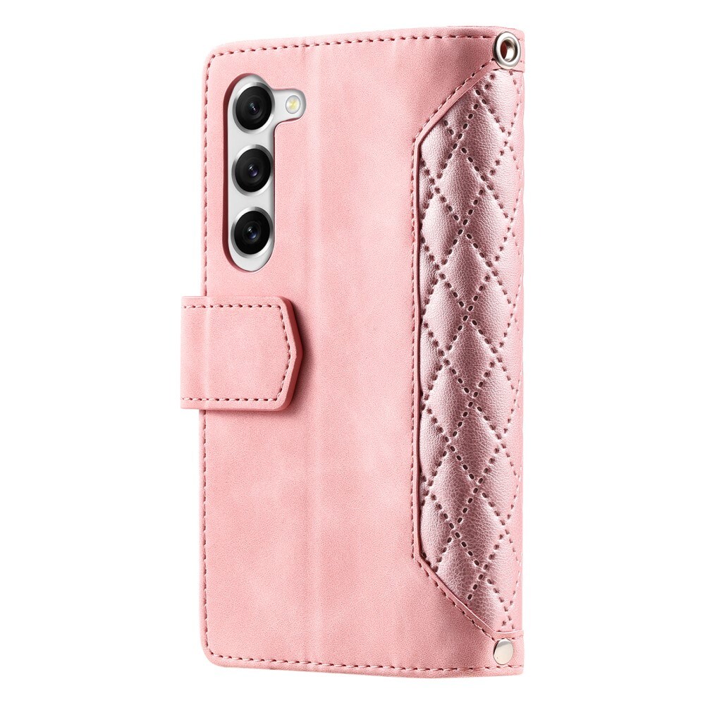 Samsung Galaxy S23 Plus Quiltet pungtaske, Lyserød
