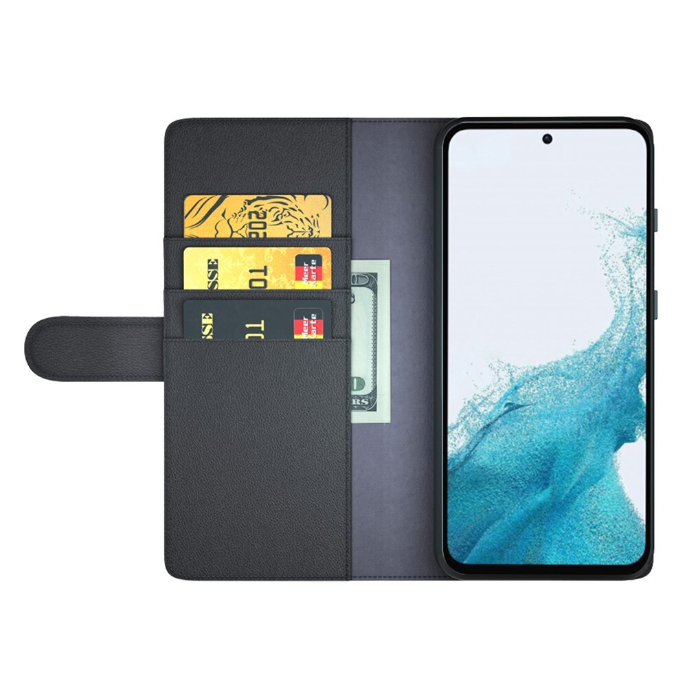 Samsung Galaxy A34 Slankt mobiletui i ægte læder, Sort
