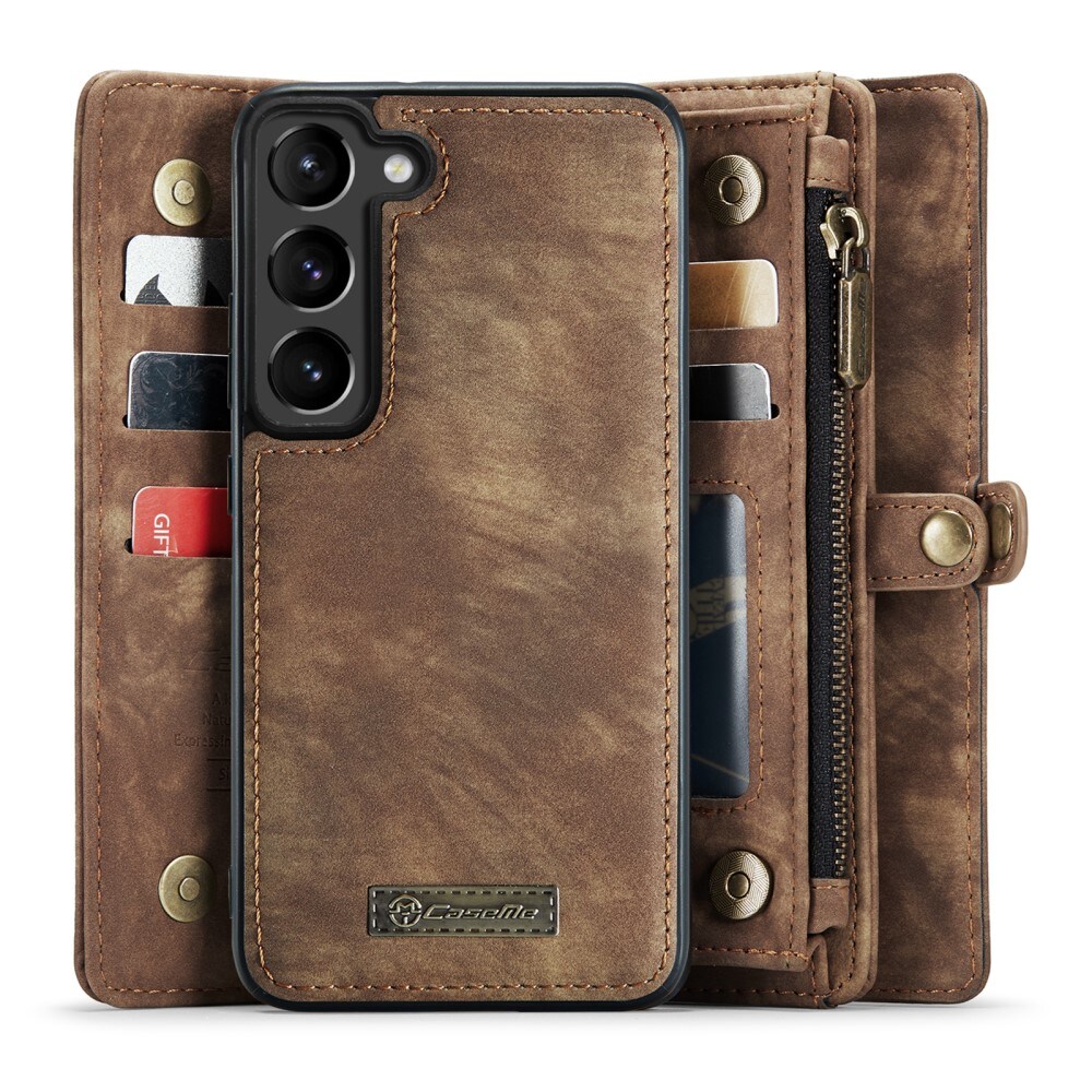 Samsung Galaxy S23 Rummeligt pungetui med mange kortholdere, Brun