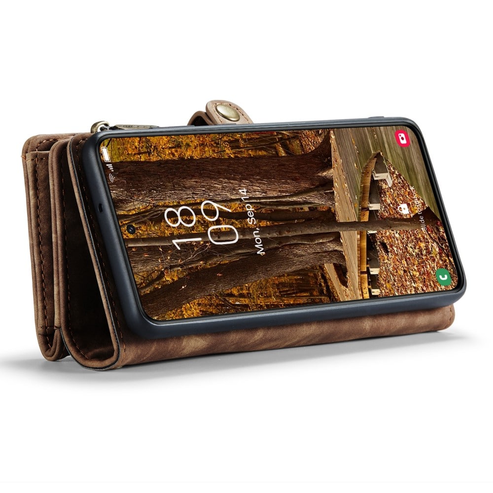 Samsung Galaxy S23 Rummeligt pungetui med mange kortholdere, Brun