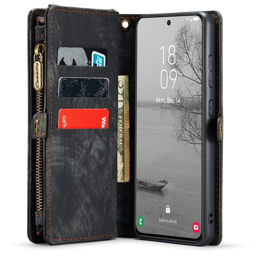 Samsung Galaxy S23 Rummeligt pungetui med mange kortholdere, Grå