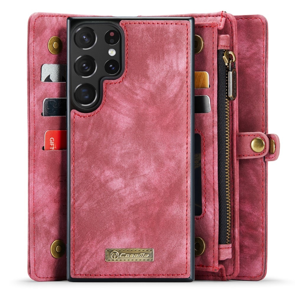 Samsung Galaxy S23 Ultra Rummeligt pungetui med mange kortholdere, Rød