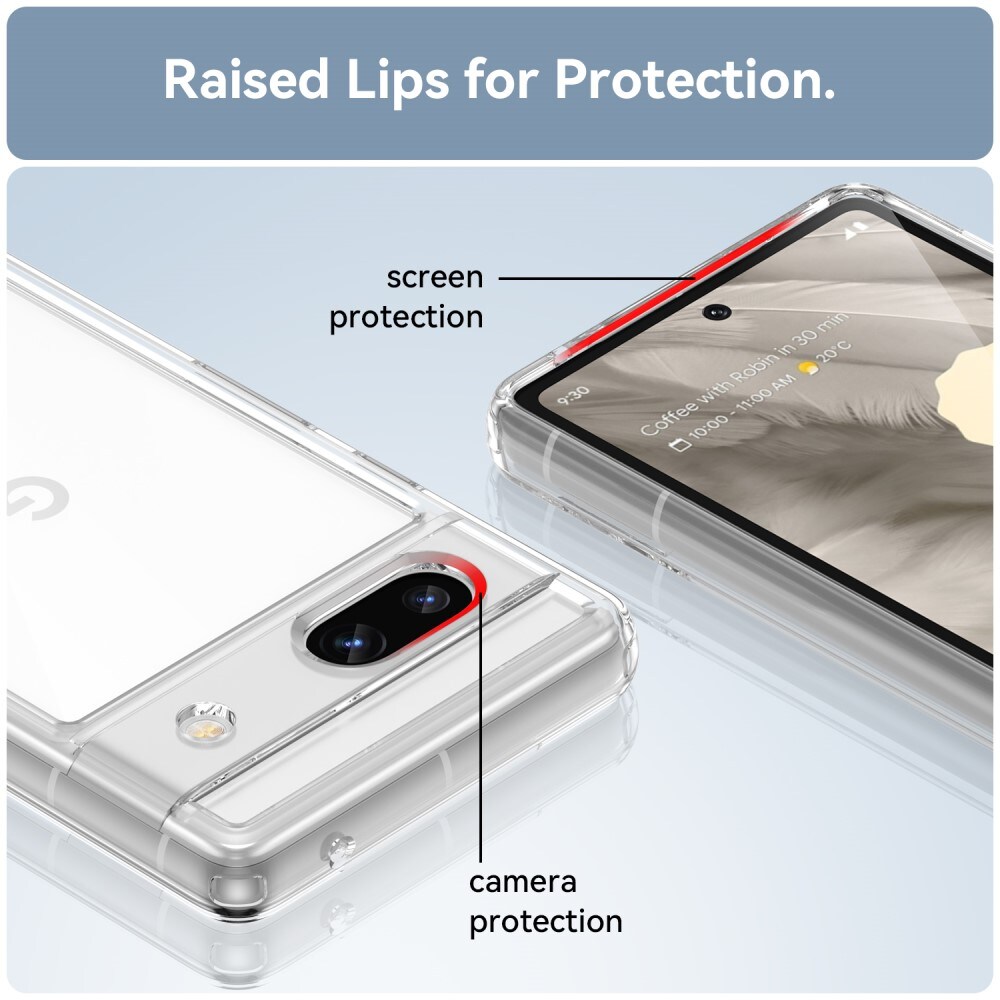 Google Pixel 7a Crystal Hybrid-cover, Gennemsigtig