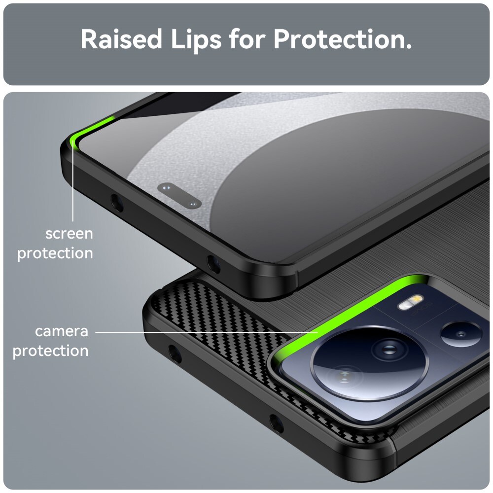 Xiaomi 13 Lite TPU-cover Brushed, Sort