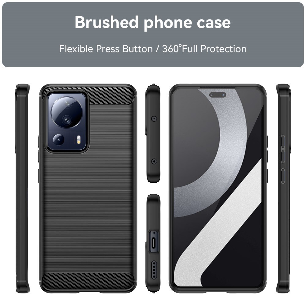 Xiaomi 13 Lite TPU-cover Brushed, Sort