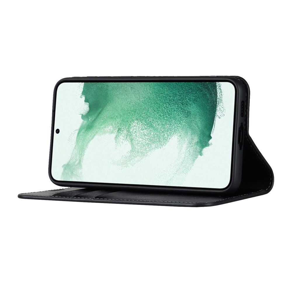 Samsung Galaxy S23 Plus Smidigt mobiletui i ægte læder, Sort