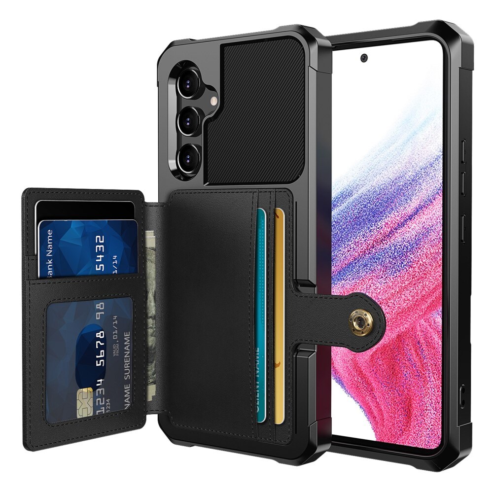 Samsung Galaxy A54 Stødsikkert mobilcover med pung, Sort