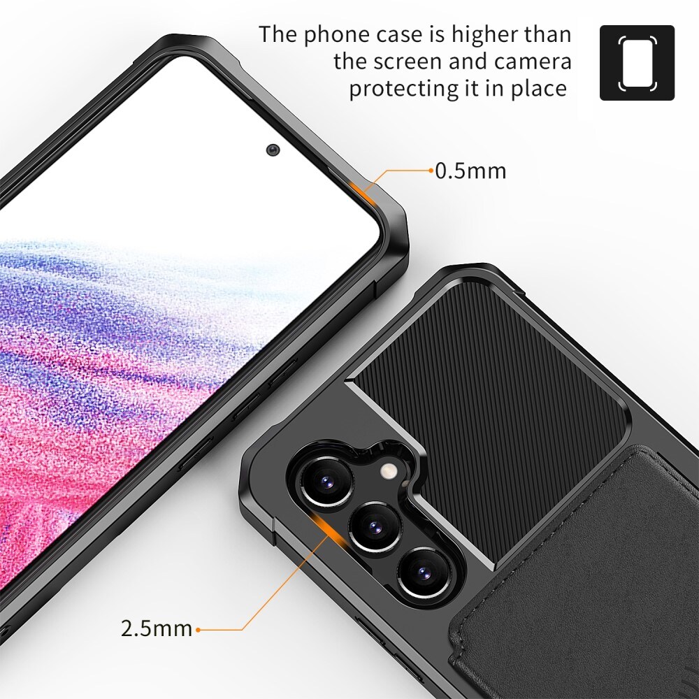 Samsung Galaxy A54 Stødsikkert mobilcover med pung, Sort