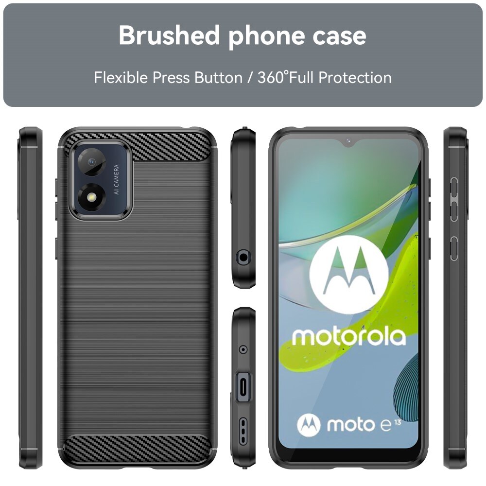Motorola Moto E13 TPU-cover Brushed, Sort