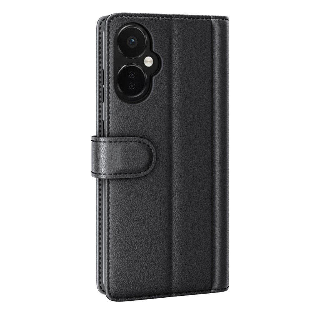  OnePlus Nord CE 3 Lite Slankt mobiletui i ægte læder, Sort