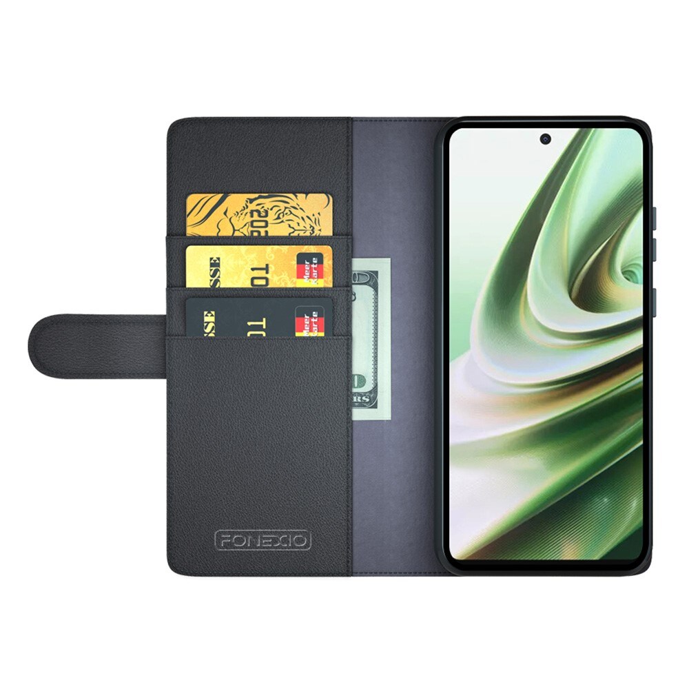  OnePlus Nord CE 3 Lite Slankt mobiletui i ægte læder, Sort