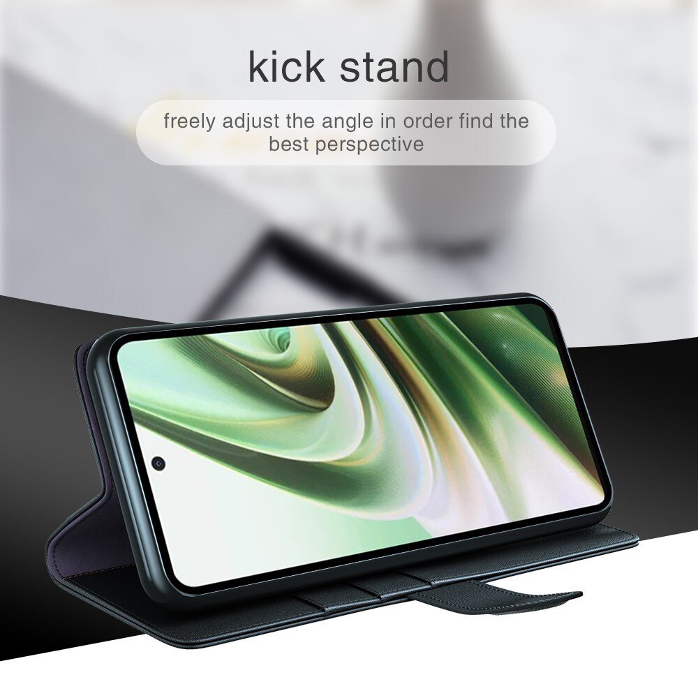  OnePlus Nord CE 3 Lite Slankt mobiletui i ægte læder, Sort