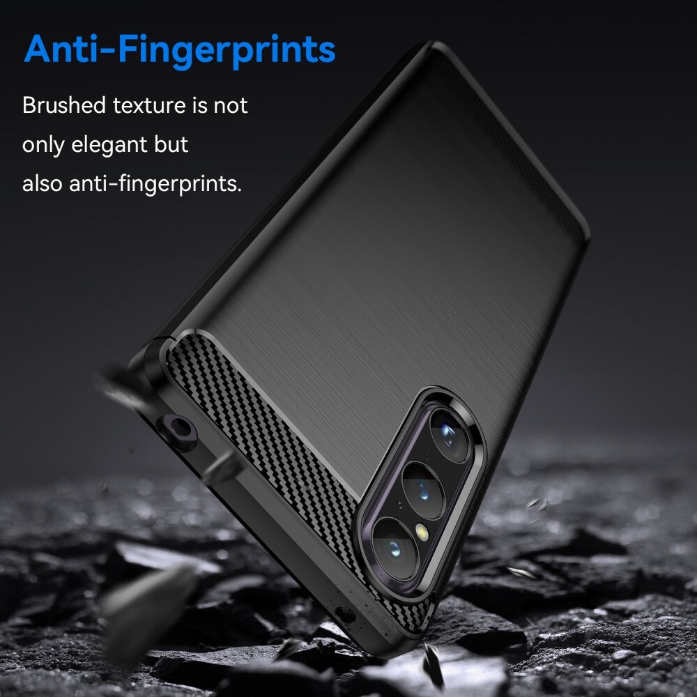Sony Xperia 1 V TPU-cover Brushed, Sort