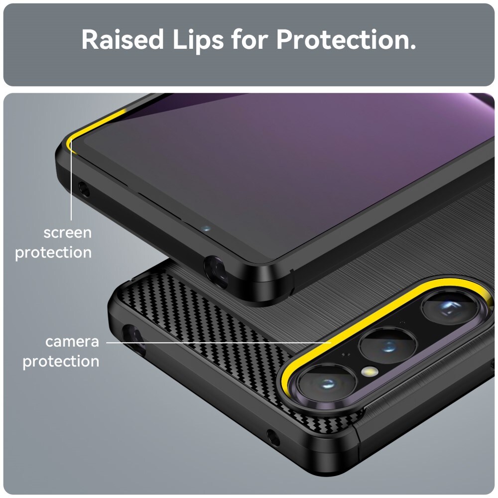 Sony Xperia 1 V TPU-cover Brushed, Sort
