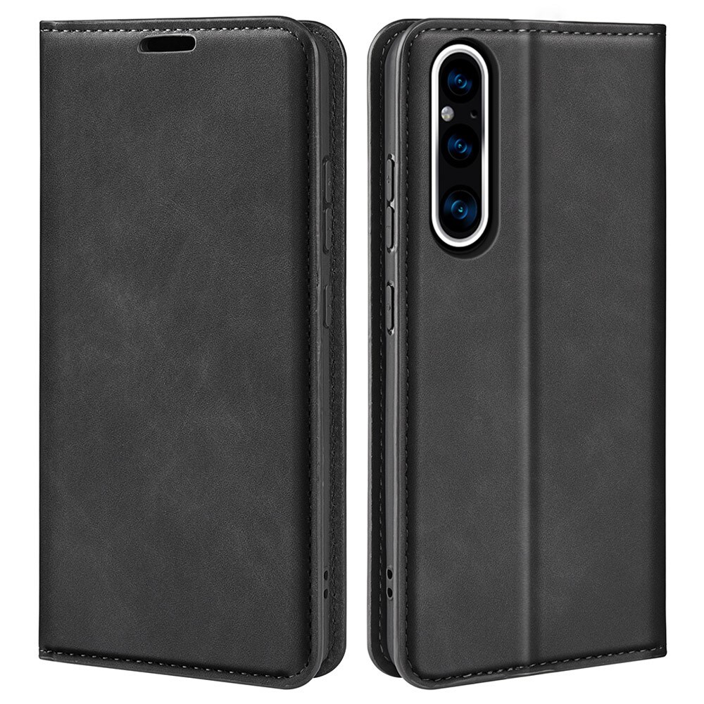 Sony Xperia 1 V Slankt etui med kortholder, Sort