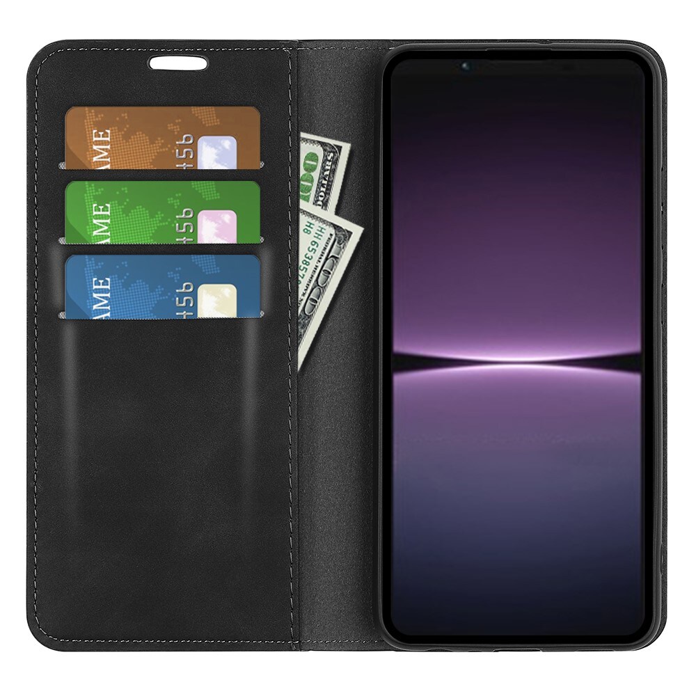 Sony Xperia 1 V Slankt etui med kortholder, Sort