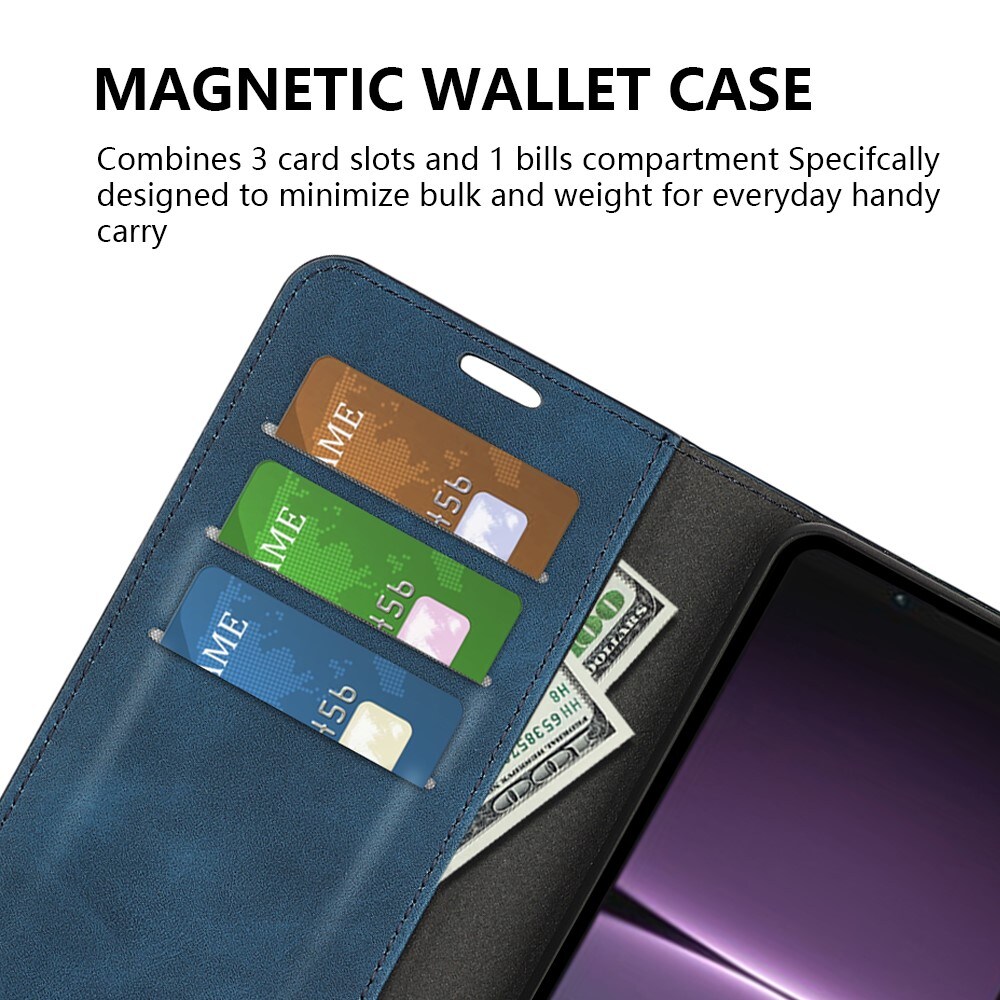 Sony Xperia 1 V Slankt etui med kortholder, Sort