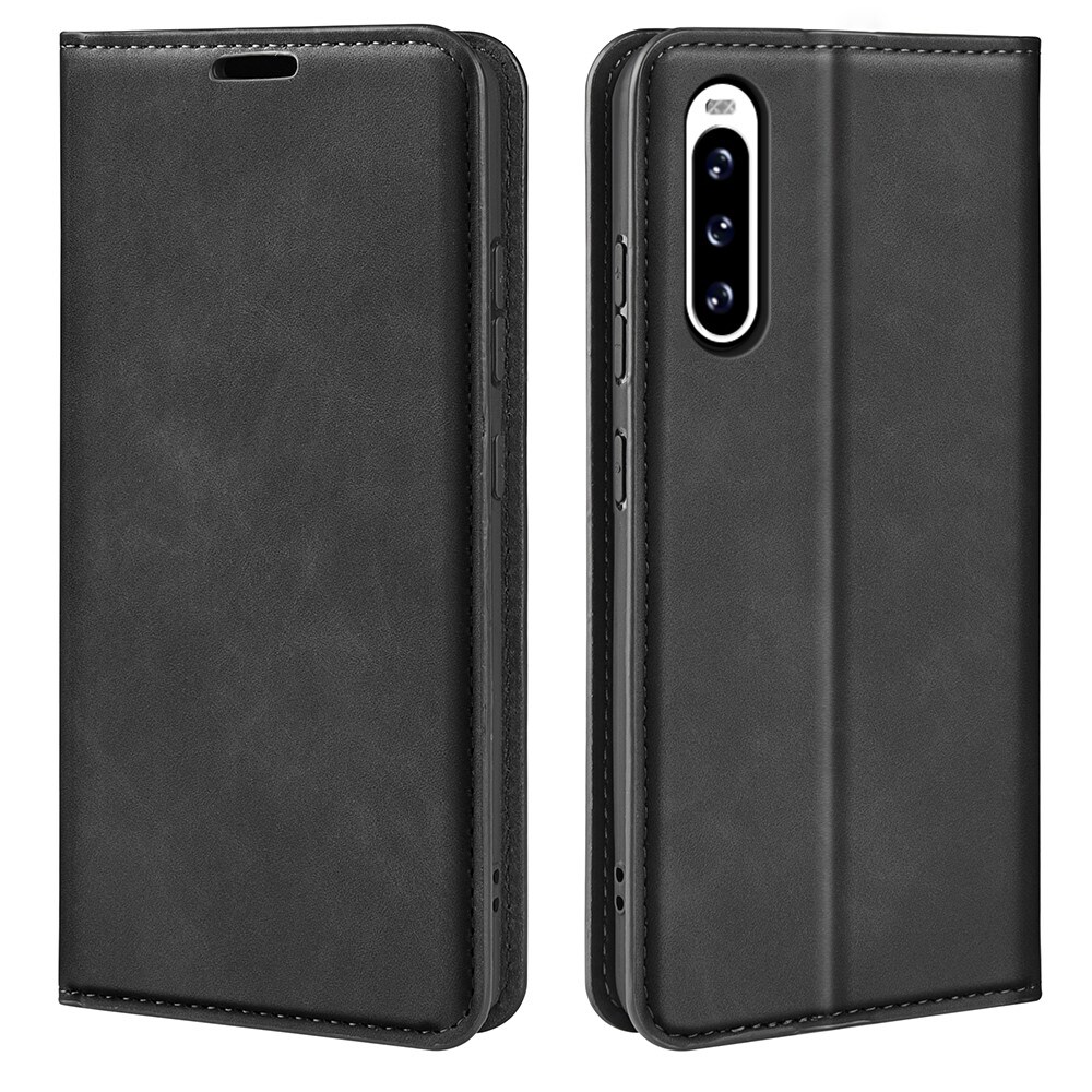 Sony Xperia 10 V Slankt etui med kortholder, Sort