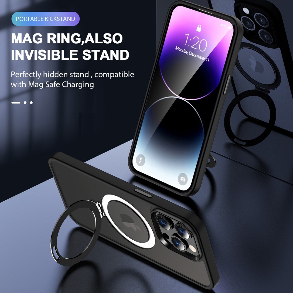 iPhone 13 Pro MagSafe hybridcover med stativfunktion, Sort