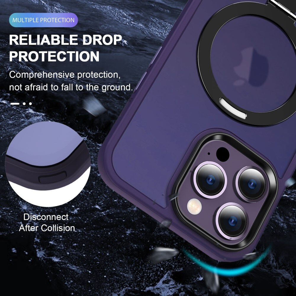 iPhone 14 Pro Max MagSafe hybridcover med stativfunktion, Lilla