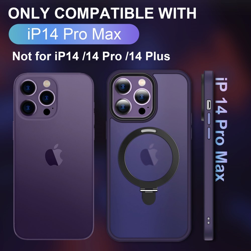 iPhone 14 Pro Max MagSafe hybridcover med stativfunktion, Lilla