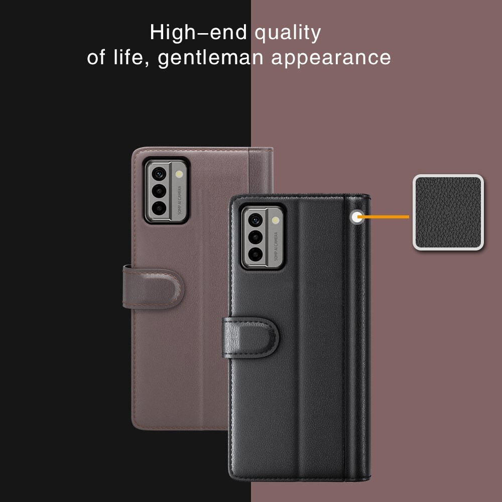  Nokia G22 Slankt mobiletui i ægte læder, Sort