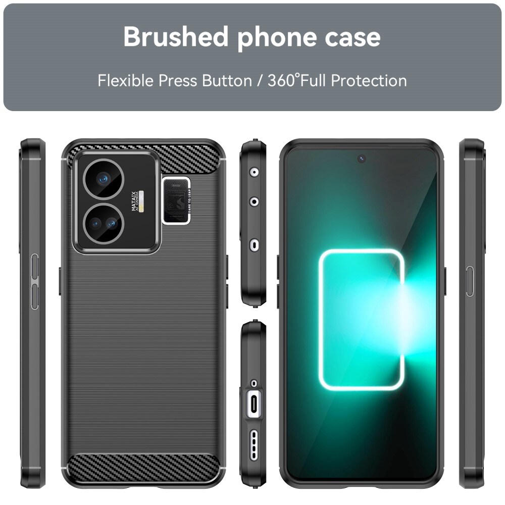  Realme GT3 TPU-cover Brushed, Sort