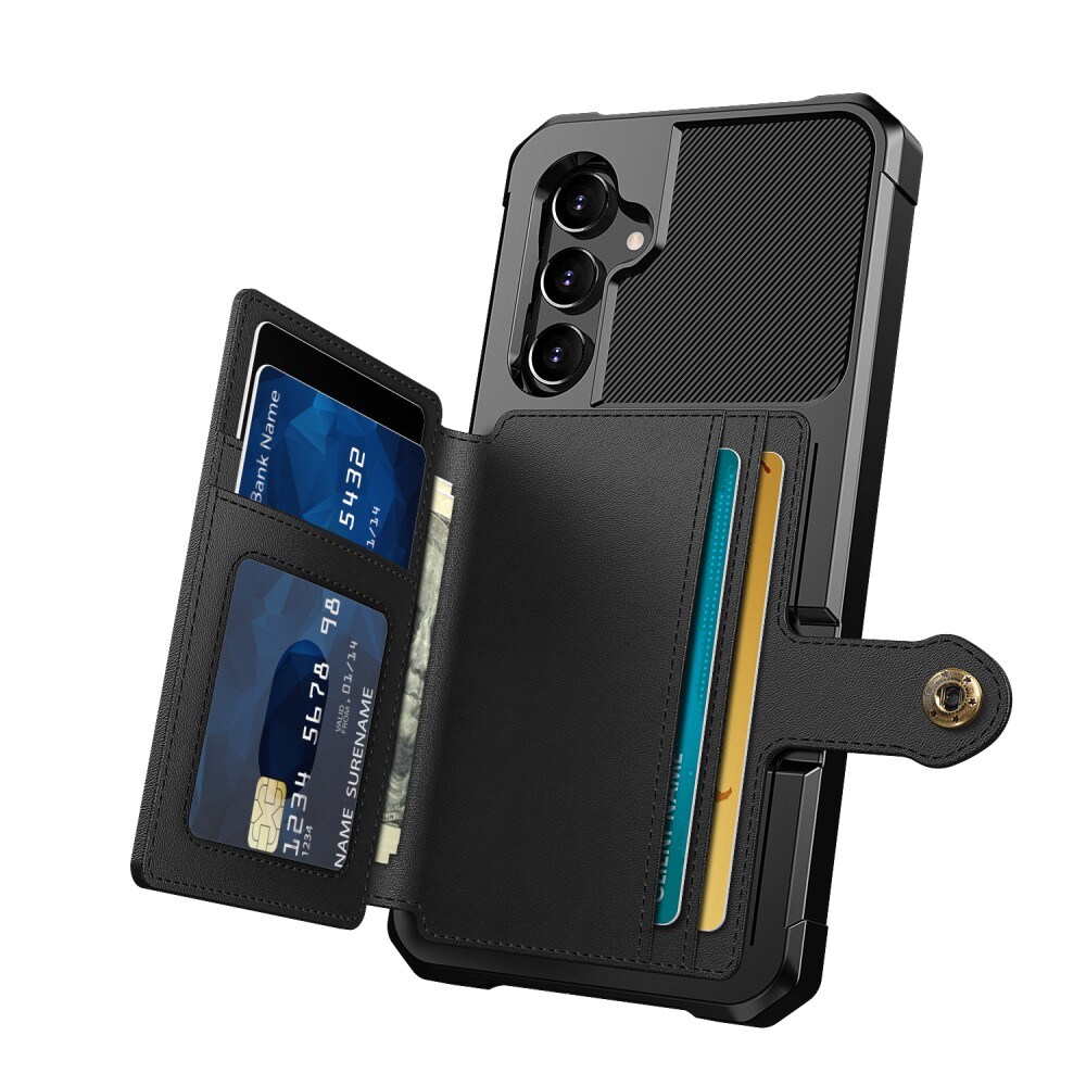 Samsung Galaxy A34 Stødsikkert mobilcover med pung, Sort