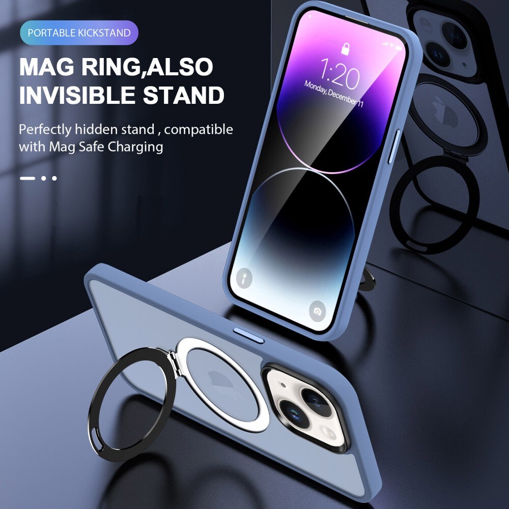 iPhone 14 MagSafe hybridcover med stativfunktion, Blå
