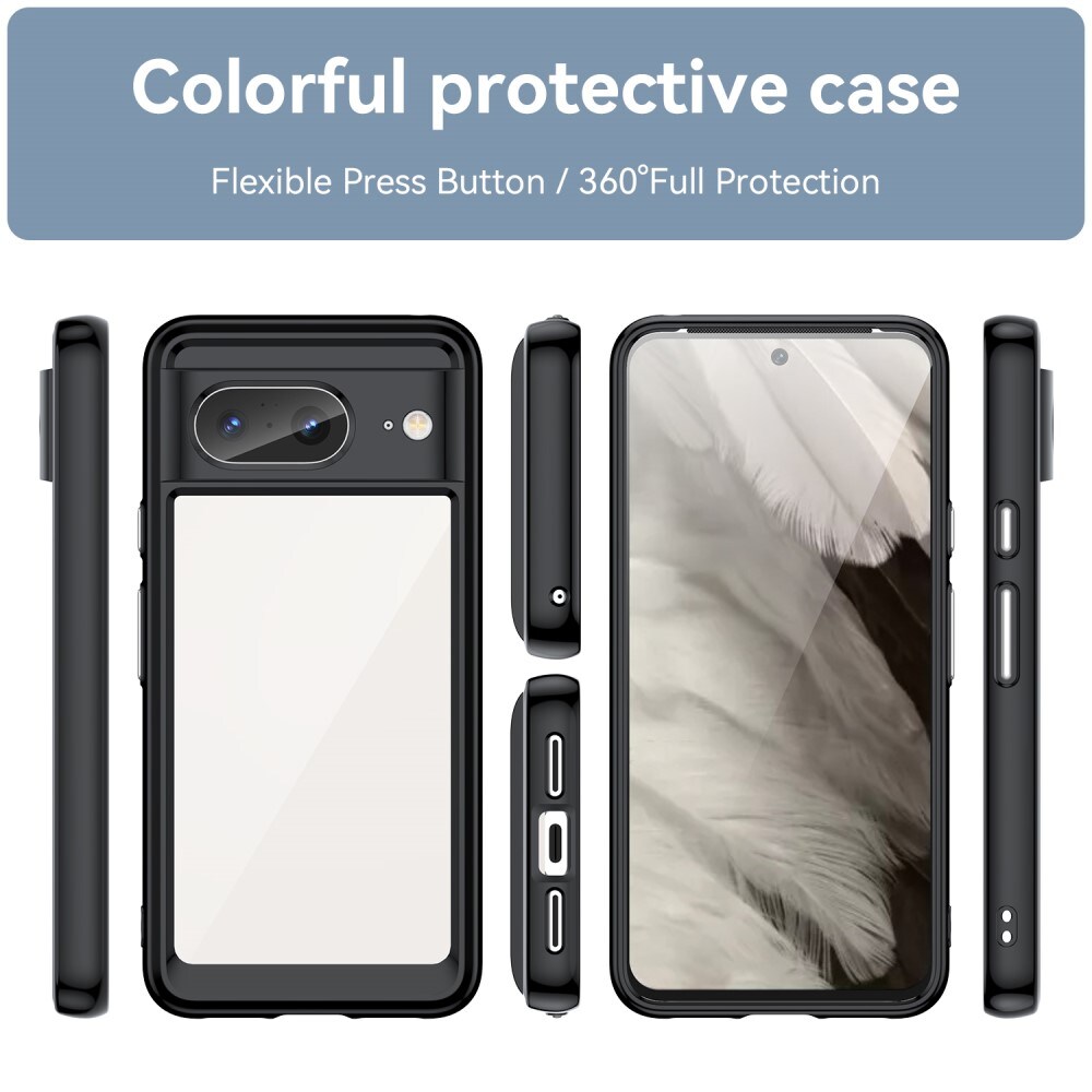 Google Pixel 8 Crystal Hybrid-cover, Sort