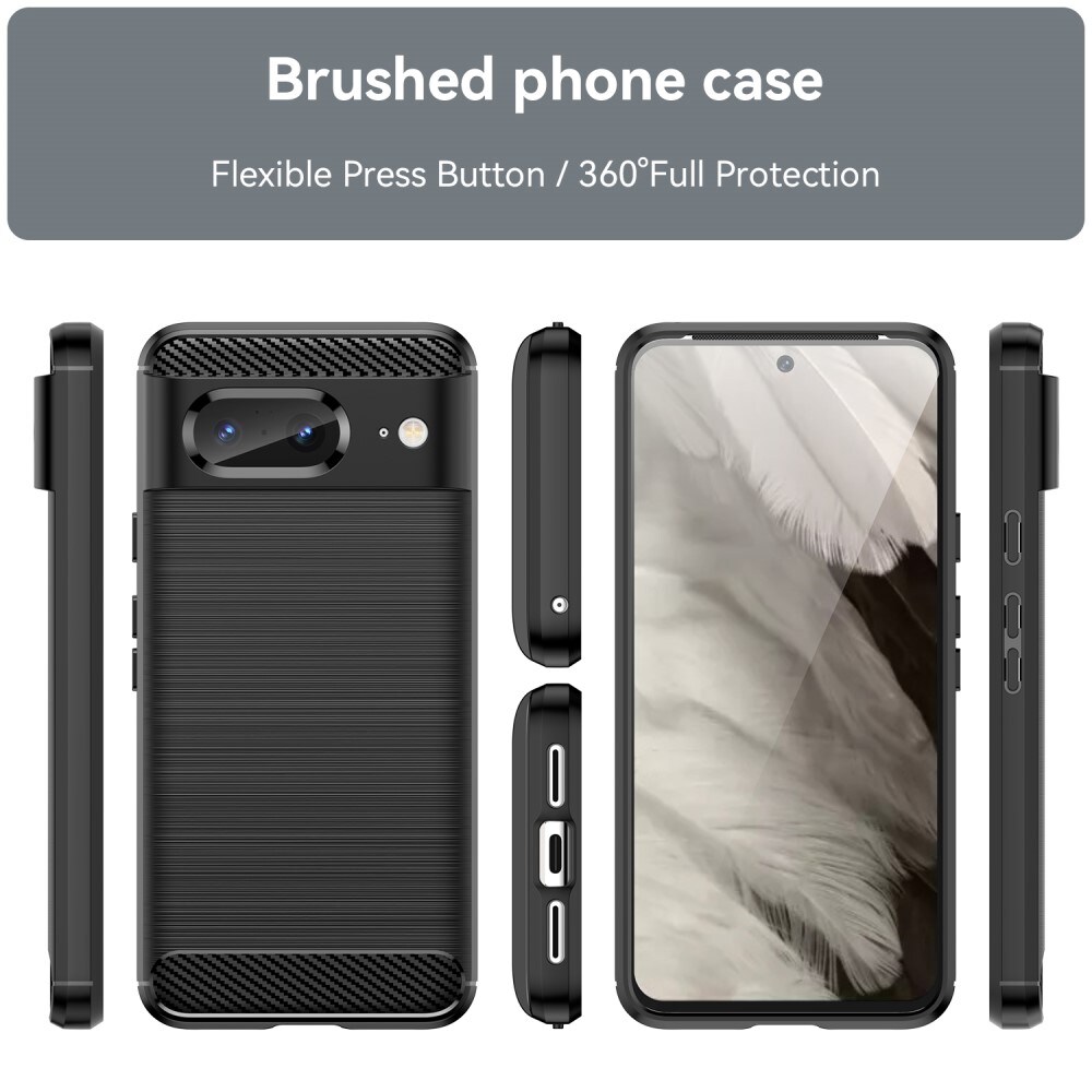 Google Pixel 8 TPU-cover Brushed, Sort