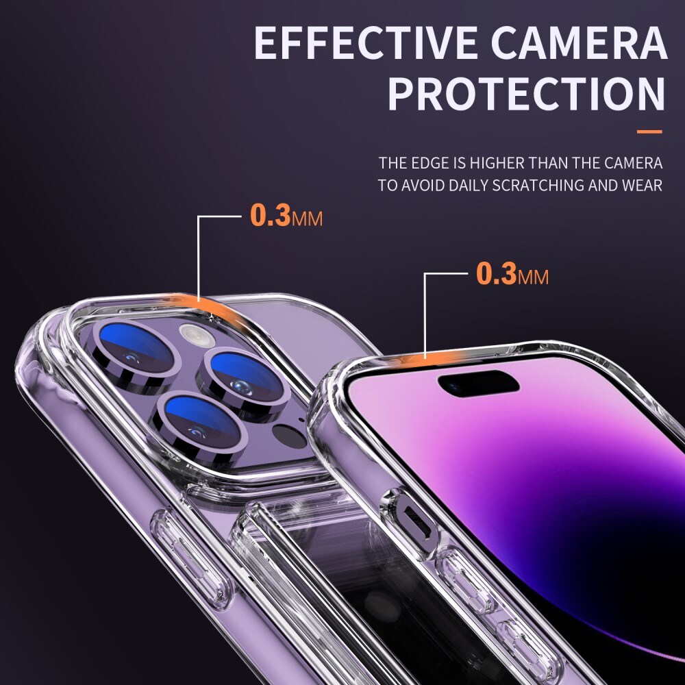 iPhone 14 Pro Max Hybridcover med indbygget kortholder, Gennemsigtig