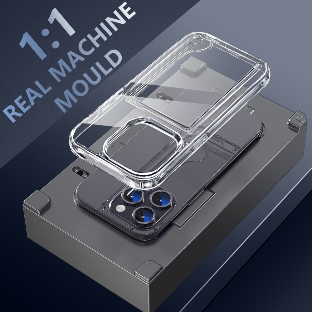 iPhone 12 Pro Max Hybridcover med indbygget kortholder, Gennemsigtig