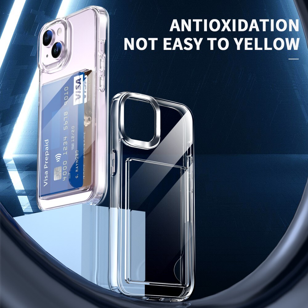 iPhone 14 Plus Hybridcover med indbygget kortholder, Gennemsigtig