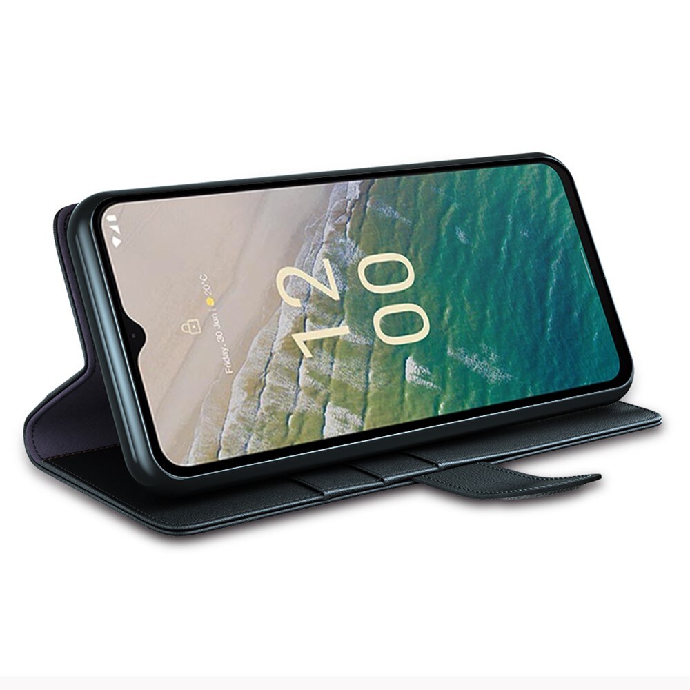 Nokia C32 Slankt mobiletui i ægte læder, Sort