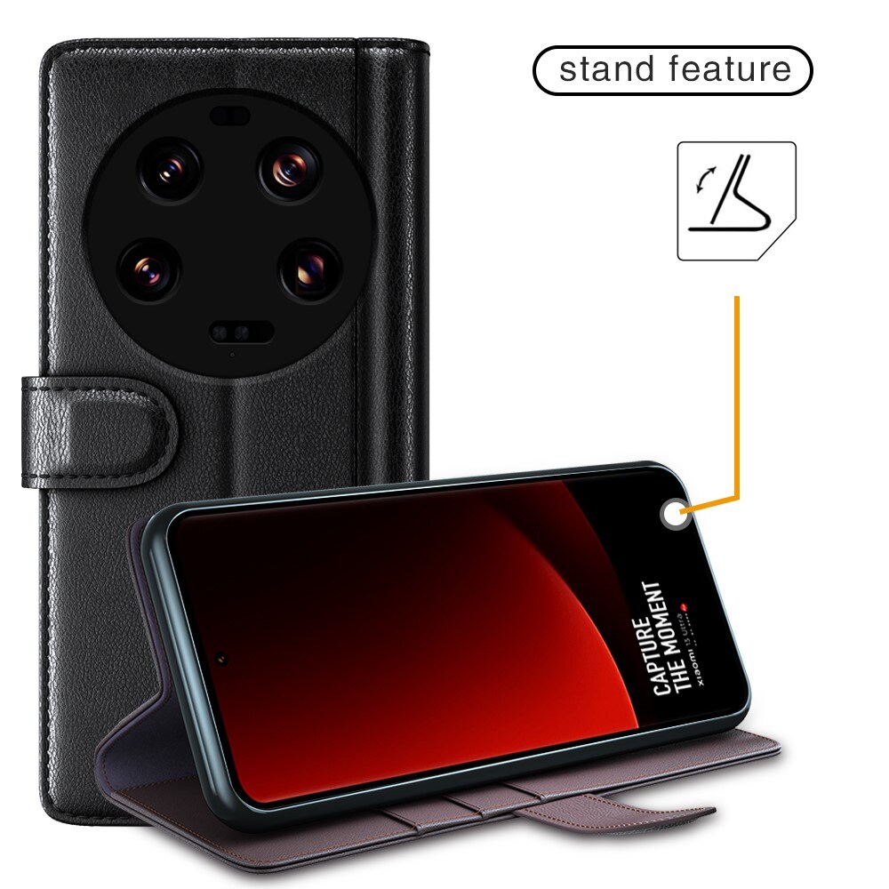 Xiaomi 13 Ultra Slankt mobiletui i ægte læder, Sort