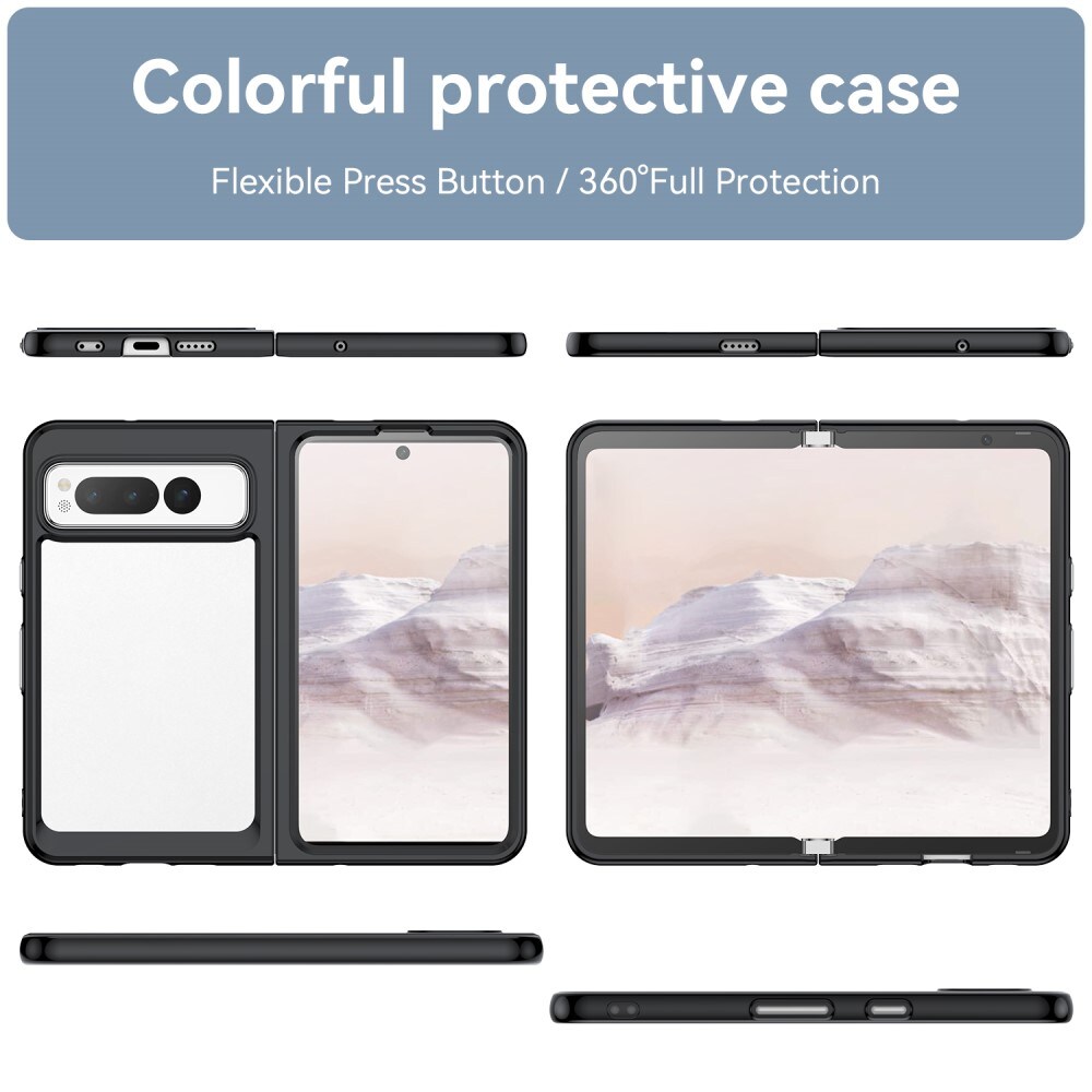 Google Pixel Fold Crystal Hybrid-cover, Sort