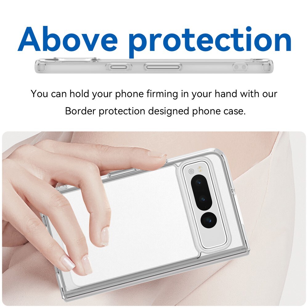 Google Pixel Fold Crystal Hybrid-cover, Gennemsigtig