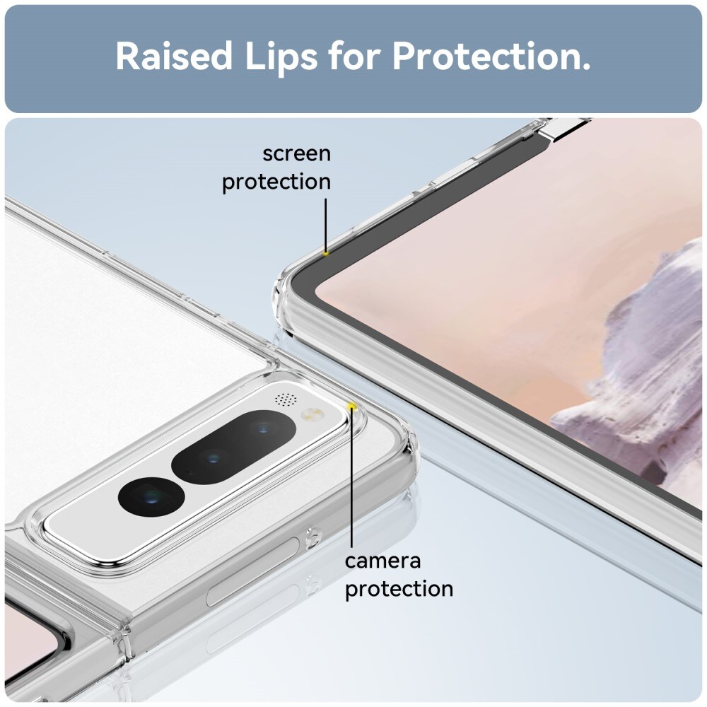 Google Pixel Fold Crystal Hybrid-cover, Gennemsigtig