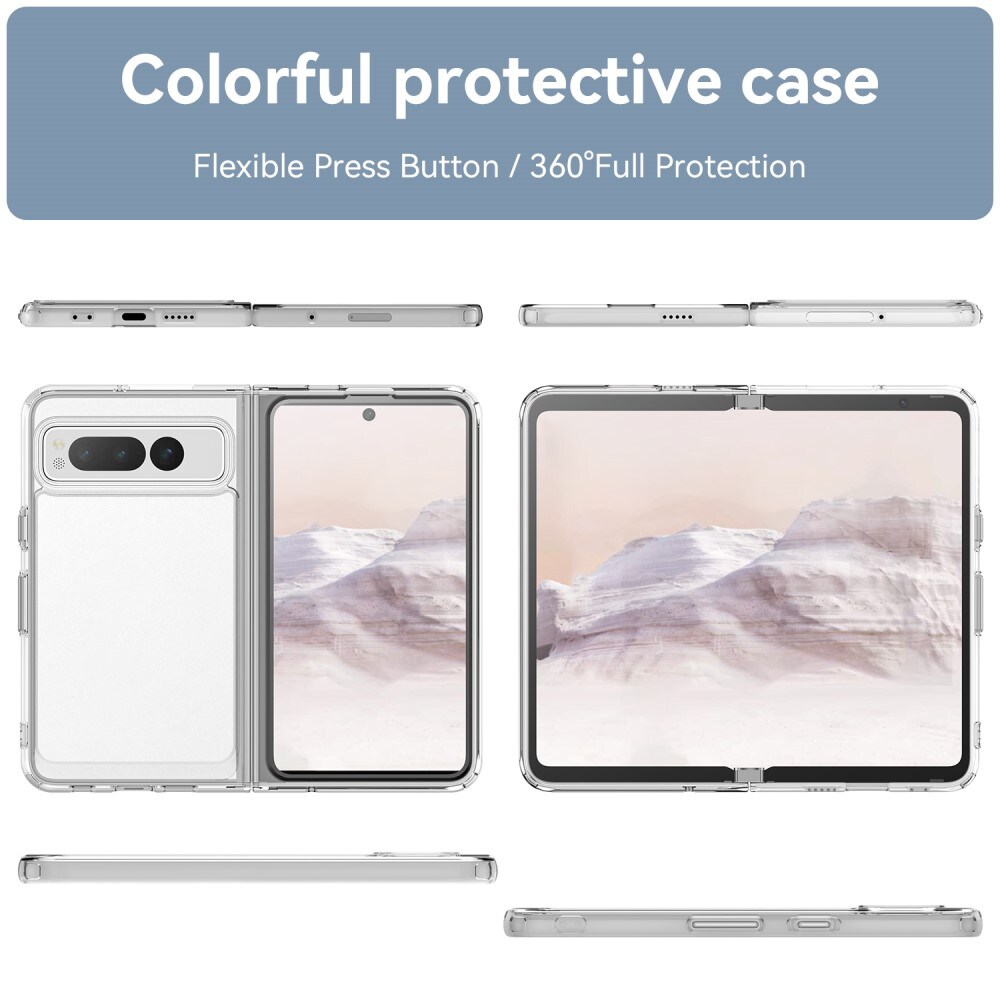 Google Pixel Fold Crystal Hybrid-cover, Gennemsigtig